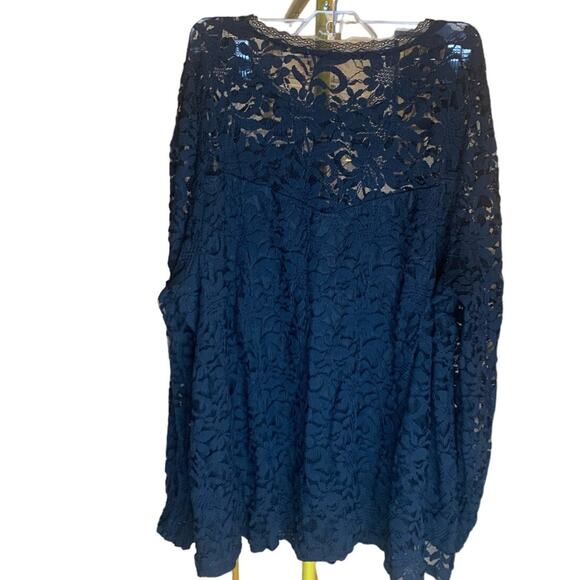 Torrid Black Lace Blouse 3 Long Sleeves Dark Romantic Goth Grace Kelly Neckline - Picture 1 of 8